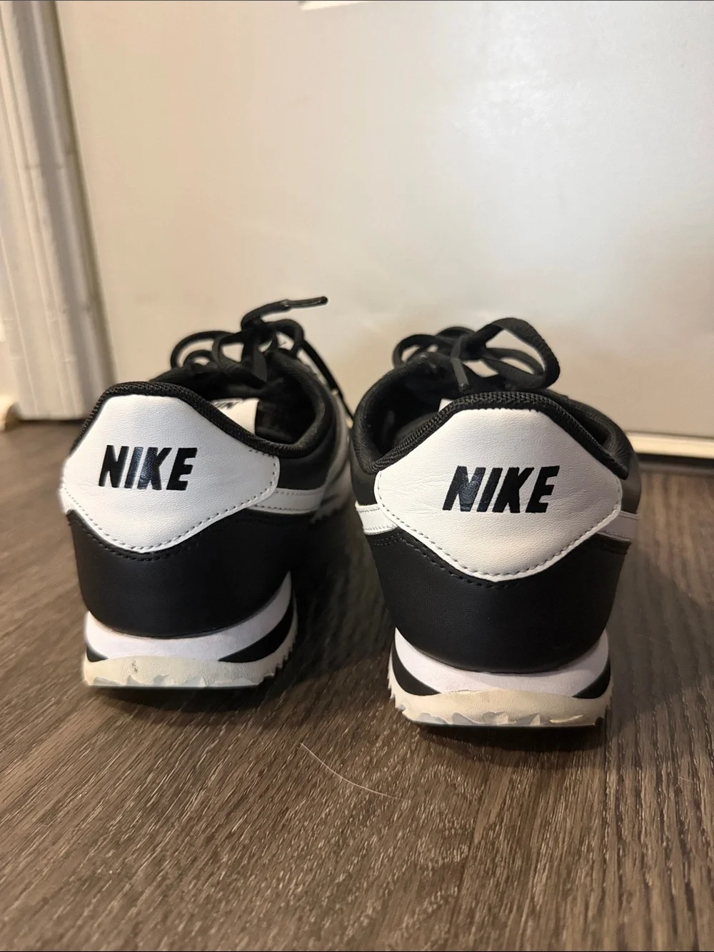 Nike Black & White Cortez-Style Low Top Sneakers